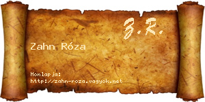 Zahn Róza névjegykártya